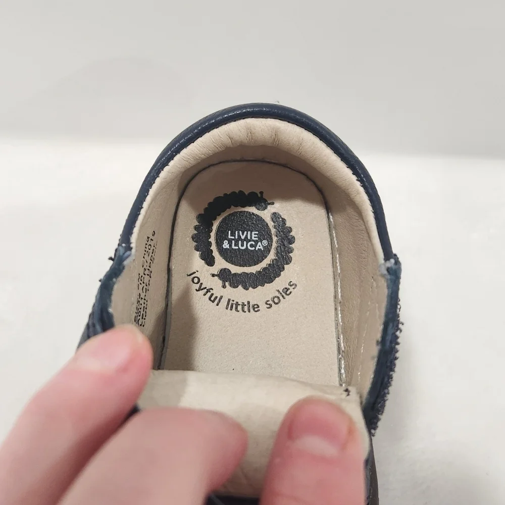Livia & Luca Maverick Navy Blue Leather Boot Shoe Size 6M
